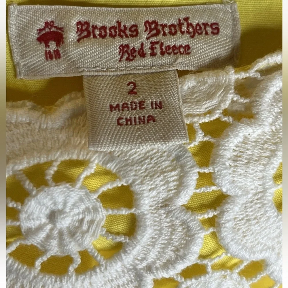 RARE Brooks Brothers Red Fleece Crochet Eyelet Floral Pattern Pencil Skirt